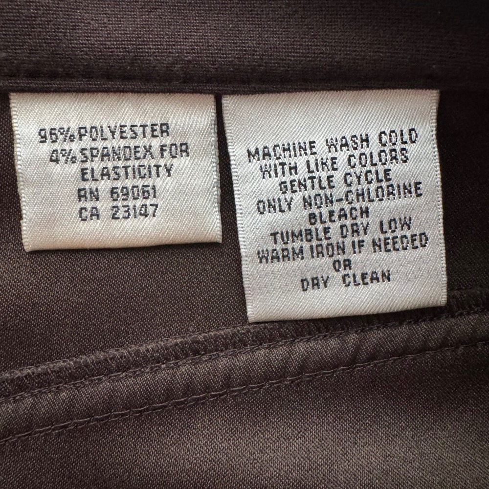 VTG Talbots Womens Pants 10 Chocolate Brown Stretch High‎ Rise Straight Leg - Picture 6 of 8